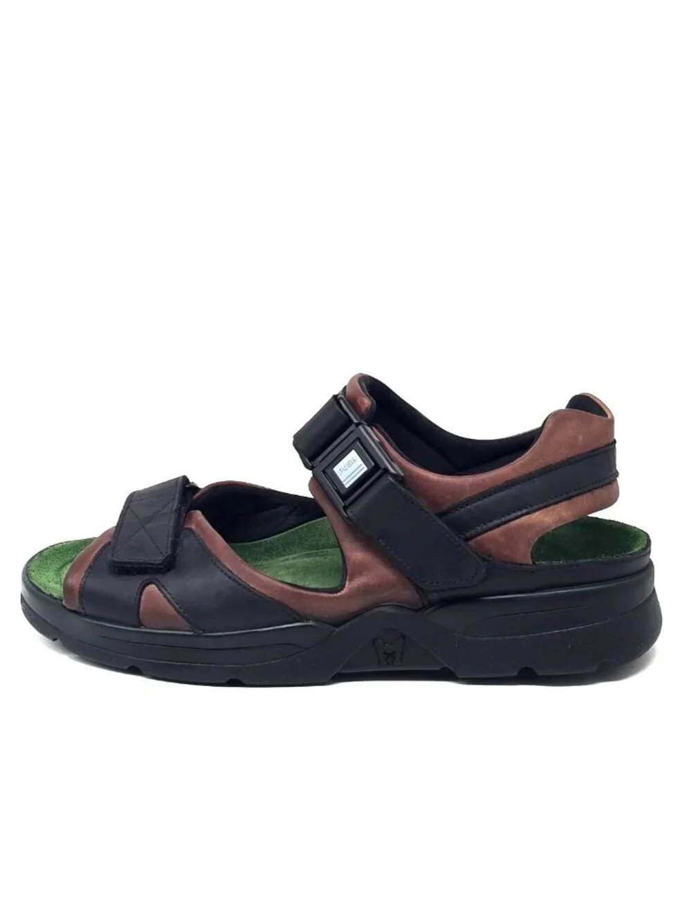 Mephisto Shark Smooth Leather Brown Black Sandals Men's Size US 9 EU 43